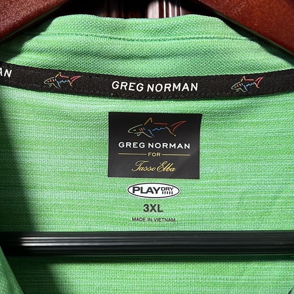 Greg Norman Shark Golf Polo Tasso Elba Wonderfully Cool Acid Green Sportswear! - Picture 6 of 6